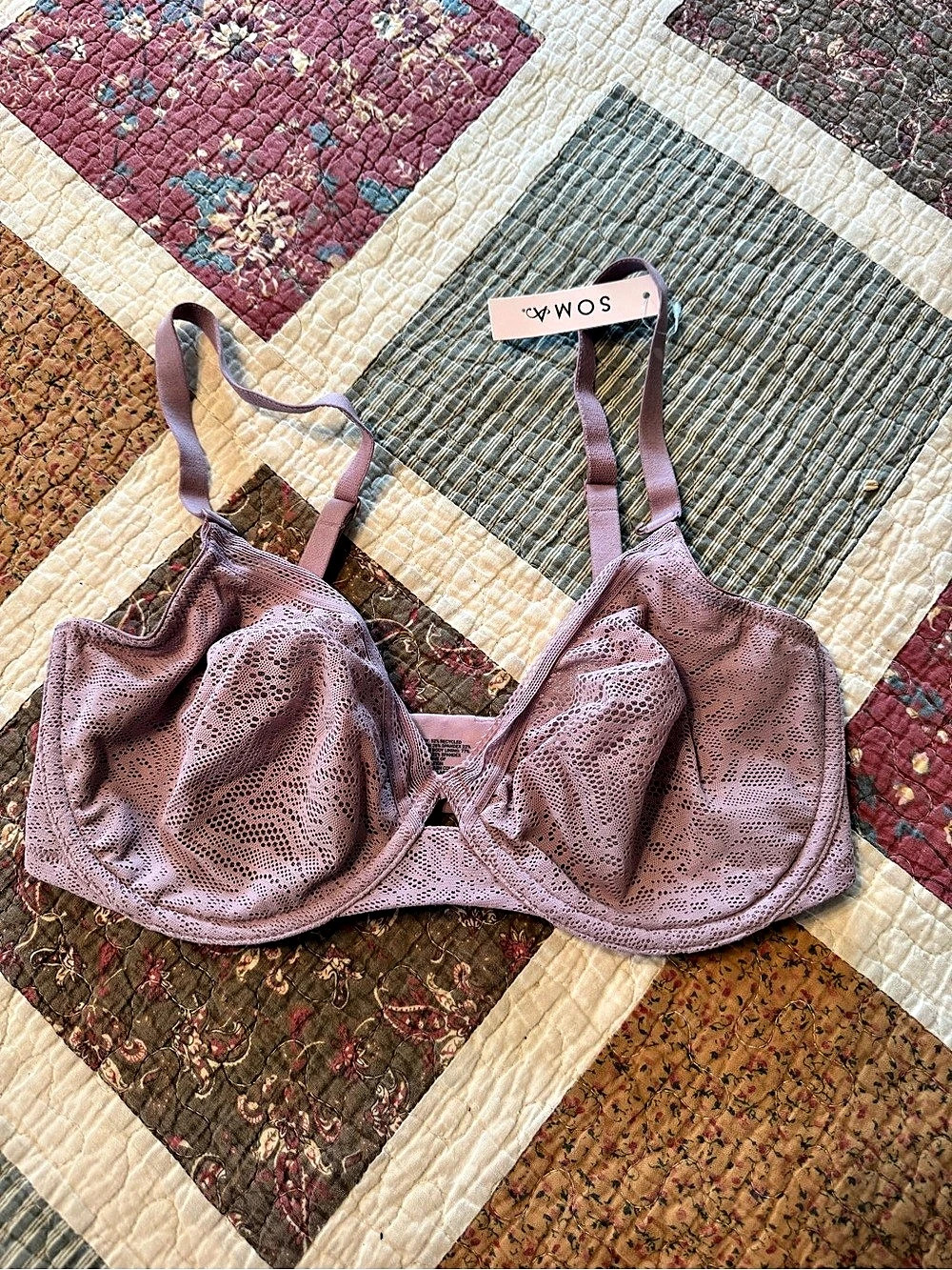 Soma Unlined Perfect Coverage Bra Pink 32DD